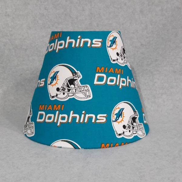 Miami Dolphins lamp shade. NFL.  Shades are 9.5" x 5" x 7" tall