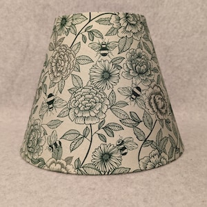 Green Flowers and bees lamp shade.  Green and dark green.  Plants.  Flowers. Shades are 9.5" x 5" x 7" tall