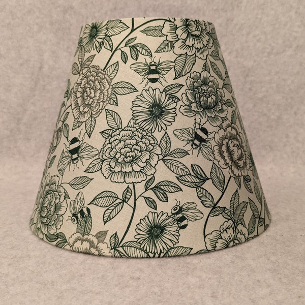 Green Flowers and bees lamp shade.  Green and dark green.  Plants.  Flowers. Shades are 9.5" x 5" x 7" tall