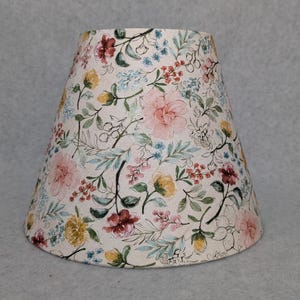 Watercolor sketch flowers lamp shade.  Classic Vintage look.  Colorful.  Plants.  Flowers. Shades are 9.5" x 5" x 7" tall