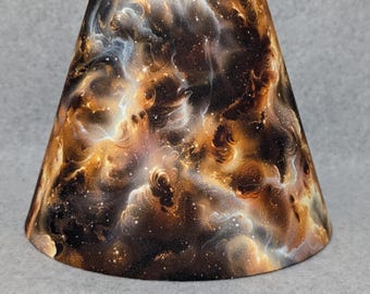 Space clouds lamp shade.   Night sky.  Stars. Shades are 9.5" x 5" x 7" tall.  Colorful.