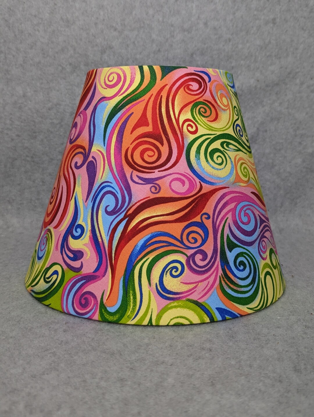 Colorful Soft Swirl Lamp Shade. Shade is 9.5 Wide at the Bottom, 5 Wide