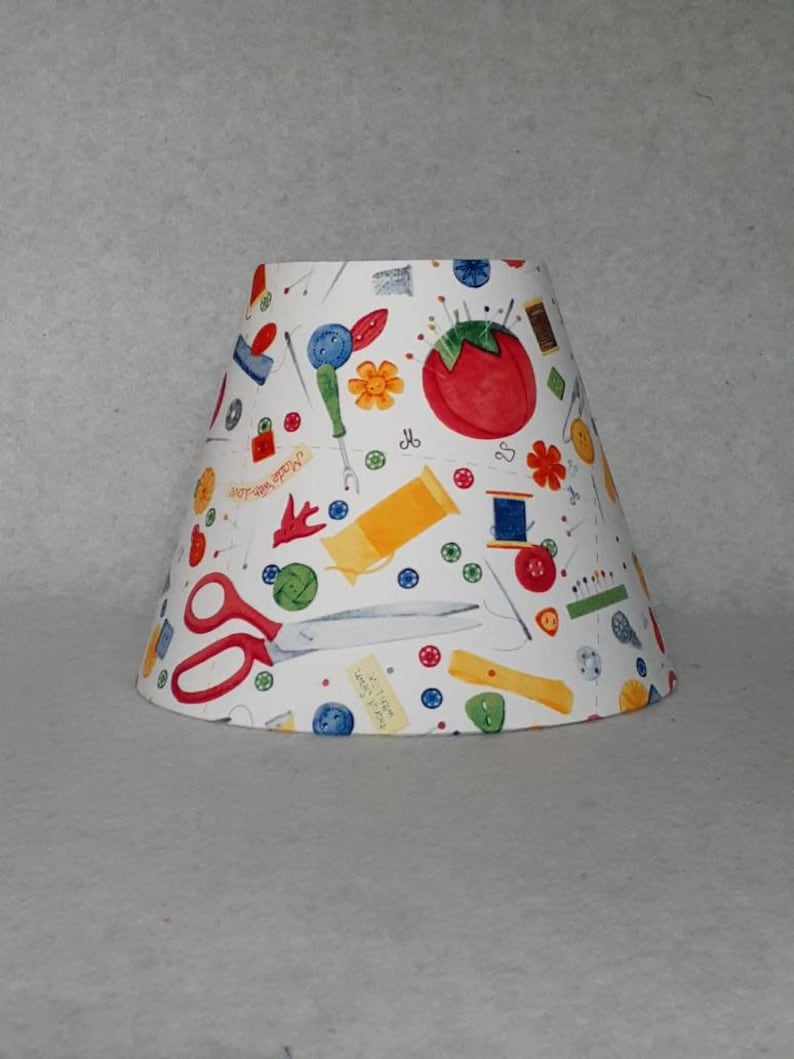 Sewing Lamp Shade. Crafting. Sewing Machine Scissors Needle Etsy