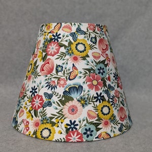 Vintage look butterfly and flower lamp shade.  Flowers , plants. Shades are 9.5&quot; x 5&quot; x 7&quot; tall