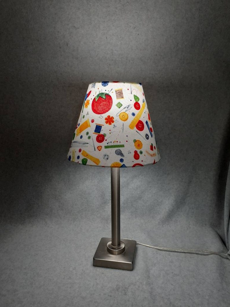 Sewing Lamp Shade. Crafting. Sewing Machine Scissors Needle Etsy