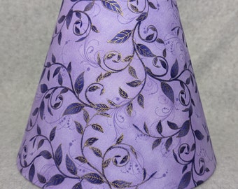Purple vine and leaves lamp shade.  Sparkle, shimmer. Plants.  Flowers.  Leaves.  Shades are 9.5" x 5" x 7" tall