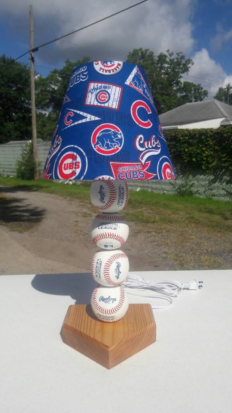 Chicago Cubs Lamp Shade Baseball. Shades Are 9.5 X Etsy
