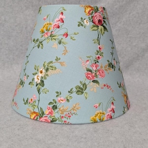 Colorful flowers and vines lamp shade.  Grey, gray.  Plants.  Flowers. Shades are 9.5&quot; x 5&quot; x 7&quot; tall