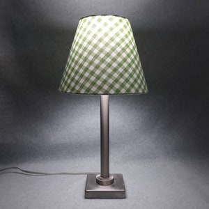 Green Gingham Check lamp shade. Checkered. Green and white. Shade is 9.5 wide at the bottom, 5 wide at the top and 7 tall image 2