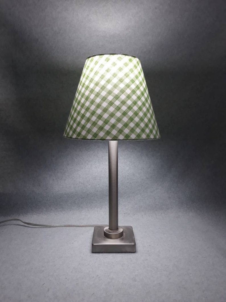 Gingham Buffalo Check lamp shade. Checkered. Green and Etsy