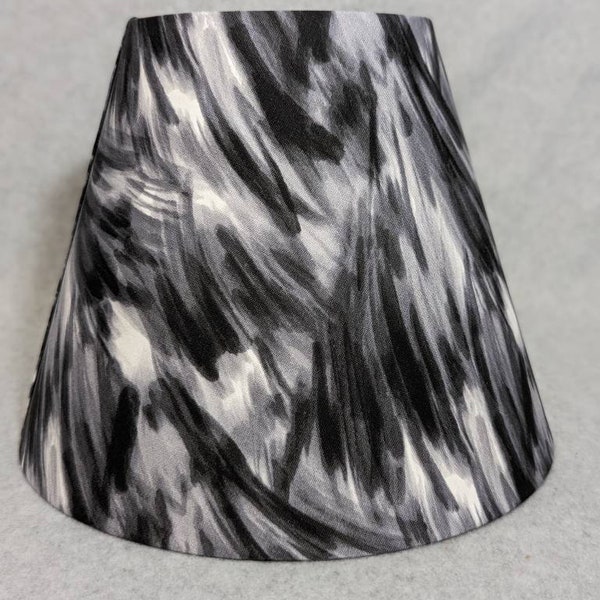 Brush stroke lamp shade.  Printed graphic.  Brushed, Painted look.  Shade is 9.5 wide at the bottom, 5" wide at the top and 7" tall