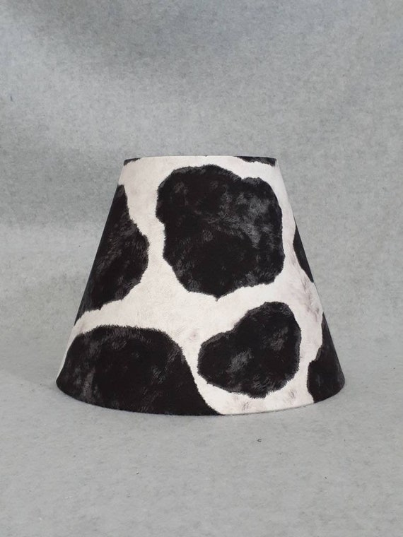 Cow Print Lamp Shade. Realistic Look. NO Texture. Black and White