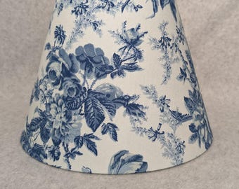 Vintage look blue flowers lamp shade. Plants.  Light blue background. Flower. Shades are 9.5" x 5" x 7" tall