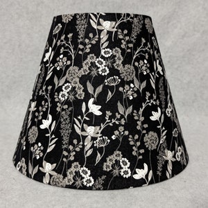 Black and white, grey plants lamp shade.  Plant.  Flowers. Shades are 9.5&quot; x 5&quot; x 7&quot; tall