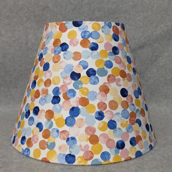 Polka dot lamp shade. Polkadot.   White, yellow, blue, green, red.  Shades are 9.5" x 5" x 7" tall