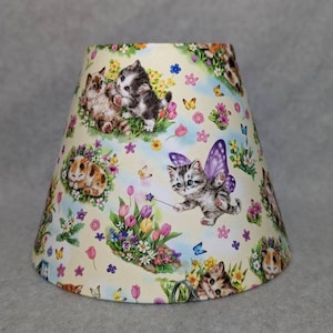Kittens at play lamp shade, playful. Cats. Whimsical.  Shades are 9.5" x 5" x 7" tall