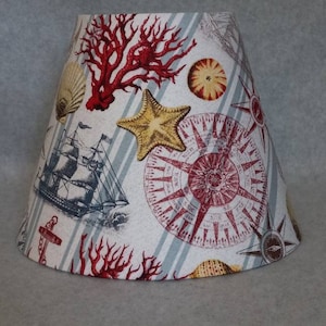 Nautical Ocean shade.  Beach life.   Shells.  Shades are 9.5 x 5 x 7 tall
