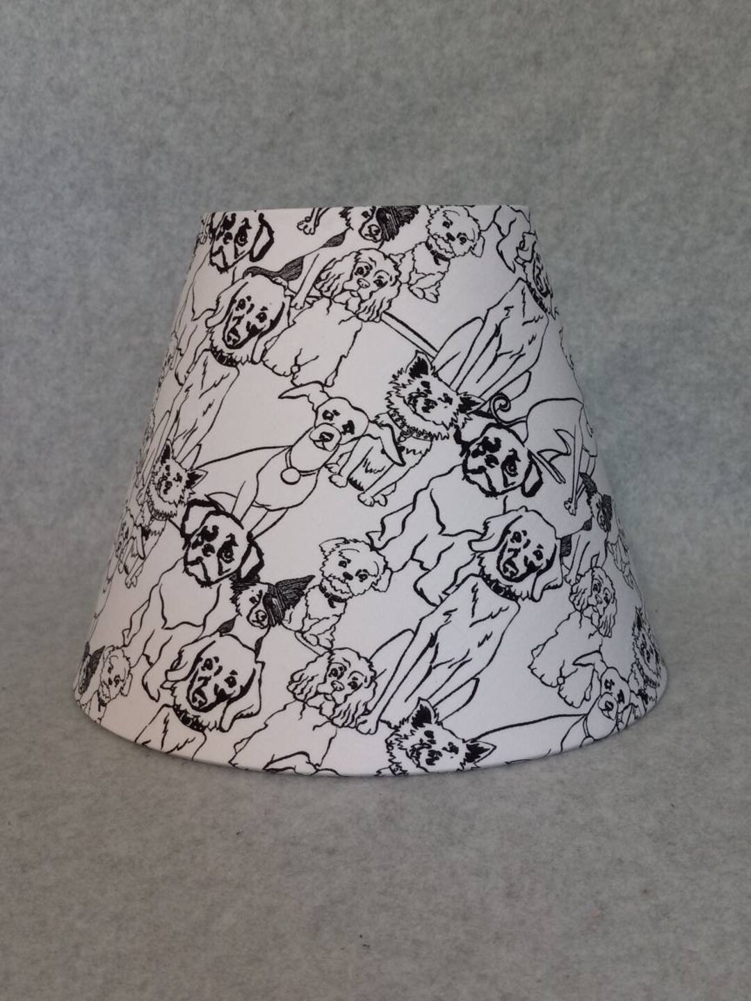 Puppy Dog Lamp Shade. Black and White. Shades Are 9.5 X Etsy