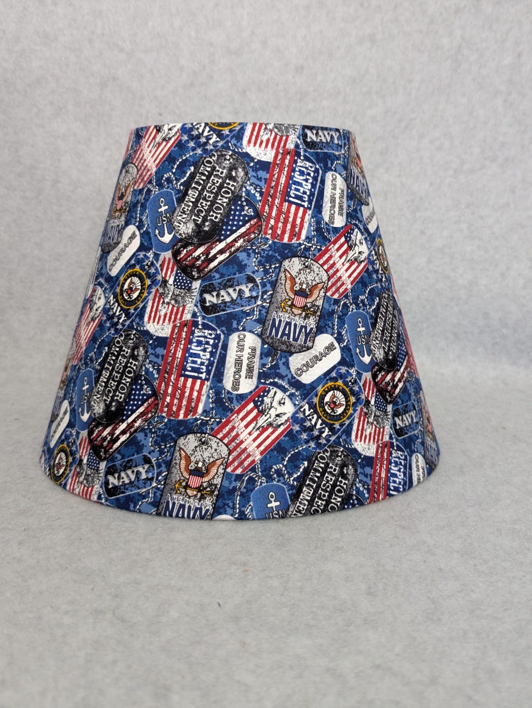 United States Navy Lamp Shade. Armed Forces. Dog Tags. Military