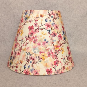 Watercolor flowers and branches lamp shade.  Lite yellow background.  Colorful.  Plants.  Flowers. Shades are 9.5" x 5" x 7" tall