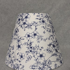 Blue Flowers lamp shade.  Blue and white.  Plants.  Flowers. Shades are 9.5" x 5" x 7" tall