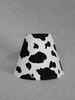 Cow print lamp shade.  Black and white.  Shades are 9.5' x 5' x 7' tall 