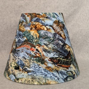 River Fish lamp shade.  Salmon. Bass, bluegill, steelhead.  Shades are 9.5&quot; x 5&quot; x 7&quot; tall