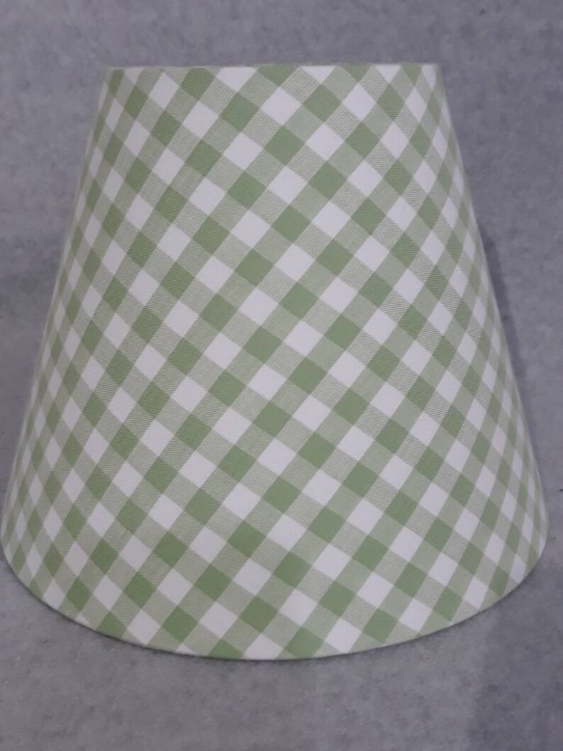 Green Gingham Check Lamp Shade. Checkered. Green and White. Etsy