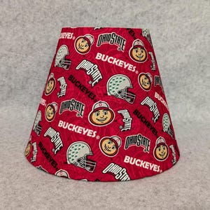Ohio State University Buckeyes shade.  Shades are 9.5" x 5" x 7" tall