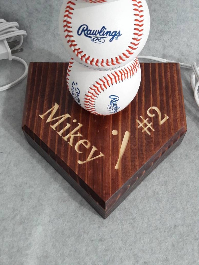 Baseball lamp. Made with real baseballs. Can be personalized. The Original and often imitated, never duplicated. image 4