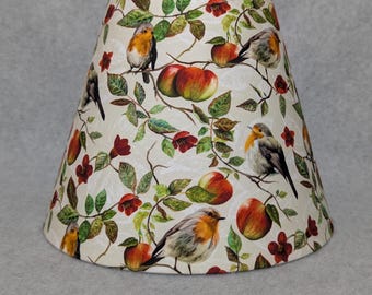Apples and birds lamp shade. Bird.  Fall.  Accent. Shades are 9.5" x 5" x 7" tall
