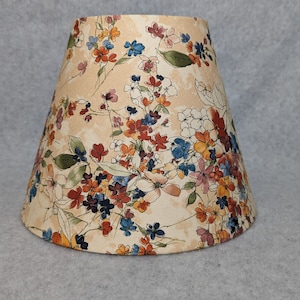 Watercolor flowers lamp shade.  Beige background.  Colorful.  Plants.  Flowers. Shades are 9.5" x 5" x 7" tall