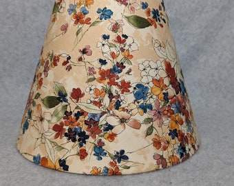 Watercolor flowers lamp shade.  Beige background.  Colorful.  Plants.  Flowers. Shades are 9.5" x 5" x 7" tall