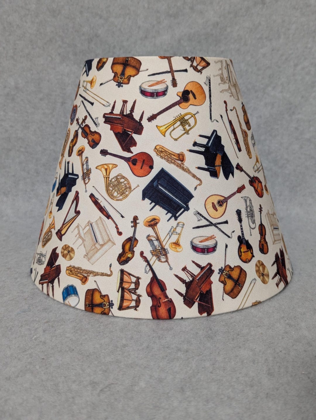 Musical Instruments Lamp Shade. Orchestra, Band, Music. off White ...