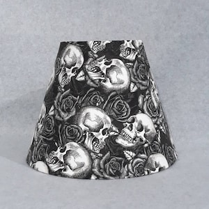 Skulls and Roses lamp shade.  Shades are 9.5&quot; x 5&quot; x 7&quot; tall