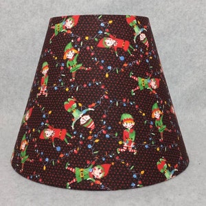 Christmas lights and elves lamp shade. Sparkle, twinkle, Shimmer.  Shades are 9.5&quot; x 5&quot; x 7&quot; tall
