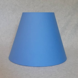 Bright Blue lamp shade.  Solid blue.  Shade is 9.5&quot; wide at the bottom, 5&quot; wide at the top and 7&quot; tall