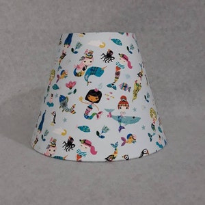 Nautical, Mermaid shade.  Whale.  Fish. Octopus.  Narwhals.  Shades are 9.5" wide at the bottom, 5" at the top and 7" tall