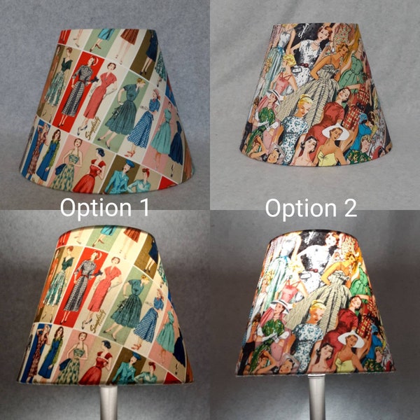 Vintage fashion lamp shade.  Simplicity.  Shades are 9.5" x 5" x 7" tall