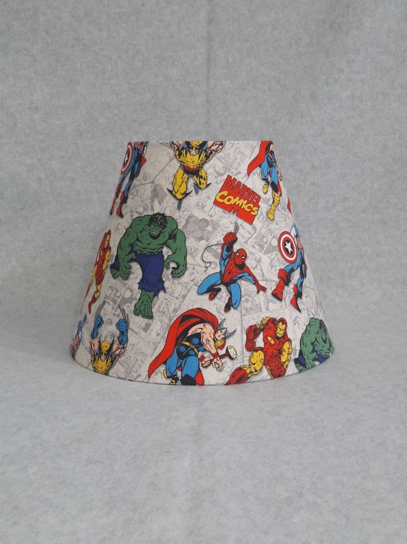 Marvel Super Hero Lamp Shade Thor Ironman Hulk Captain America Spiderman Wolverine Shades Are 9 5 X 7 Tall