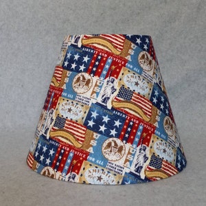 Patriotic United States lamp shade.  Flag.  Shades are 9.5&quot; x 5&quot; x 7&quot; tall