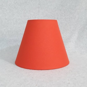 Terracotta lamp shade. Burnt orange. Solid color.  Shade is 9.5 wide at the bottom, 5&quot; wide at the top and 7&quot; tall
