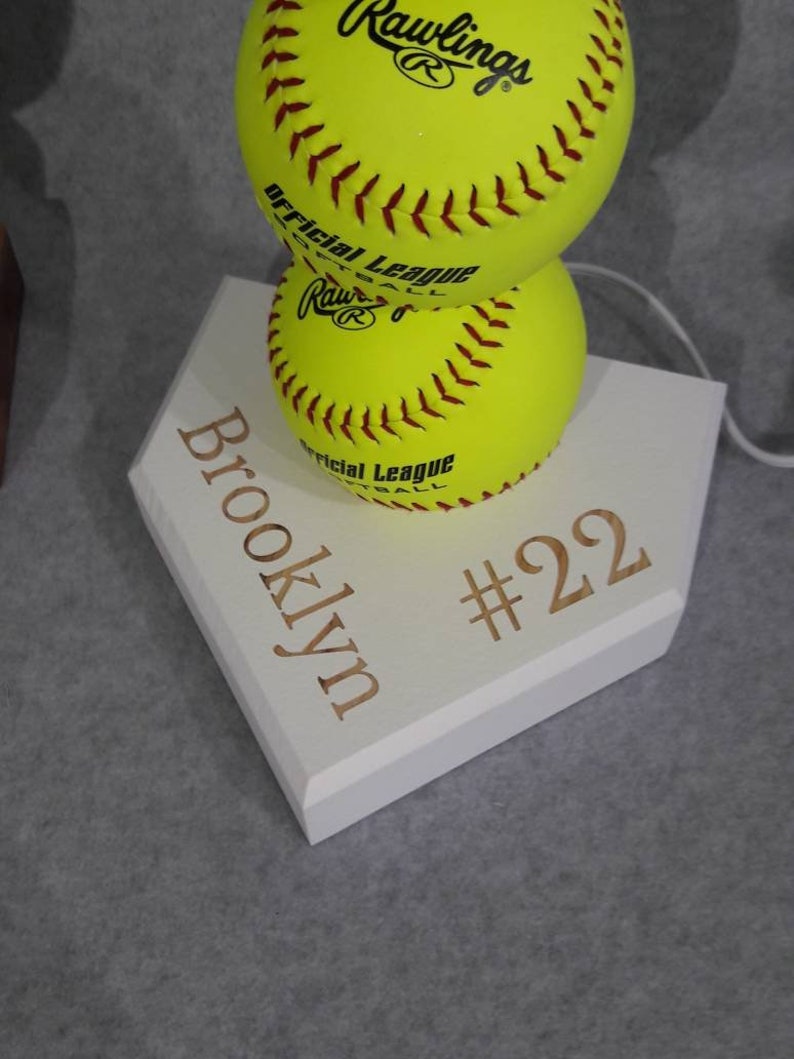 Baseball lamp. Made with real baseballs. Can be personalized. The Original and often imitated, never duplicated. image 6