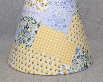 Bright country quilt lamp shade.  Boho style.  Patchwork.  Hippie. Shades are 9.5" x 5" x 7" tall