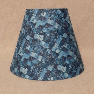 Blue mosaic lamp shade.   Shades are 9.5" x 5" x 7" tall