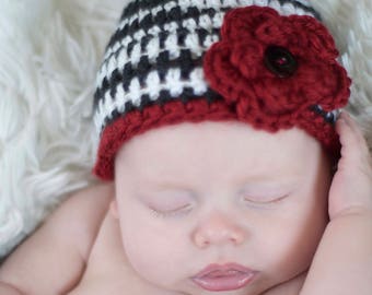 Zebra Hat/Animal Hat/Zebra Beanie Hat/Beanie Hat (fits 0-2 months)