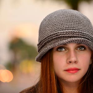 Gray Hat/Beanie Hat/Cloche/Hat/Beanie (fits Teen/Small Adult and Medium Adult)