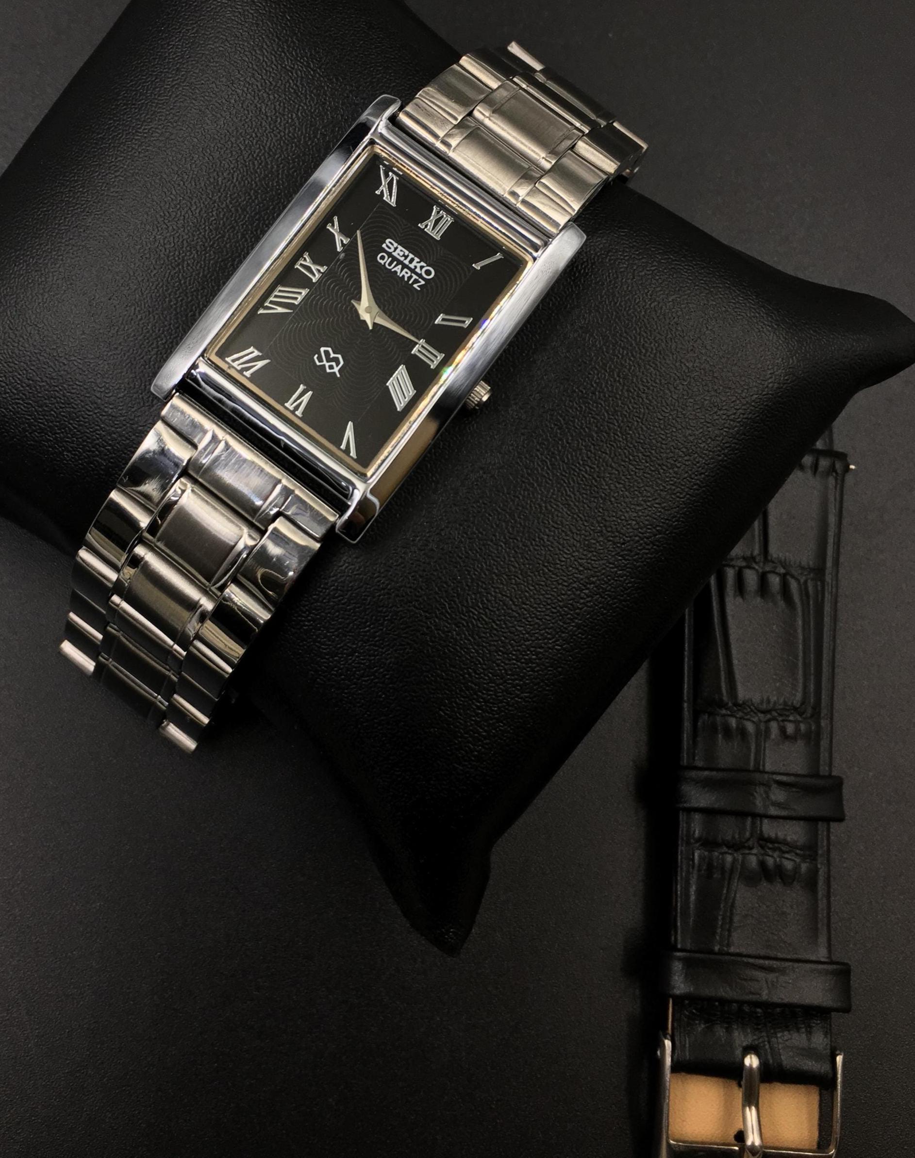 並品 ヴィンテージ SEIKOセイコー 26mm タンクシェイプ ゴールド文字盤 