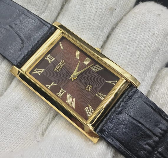 4 X Vintage Seiko Tank Slim Quartz Men's Wrist Watch- Gift for dad- Japanese watch View 2