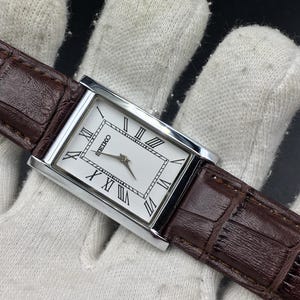 Seiko Tank Watch Leather Strap - Etsy
